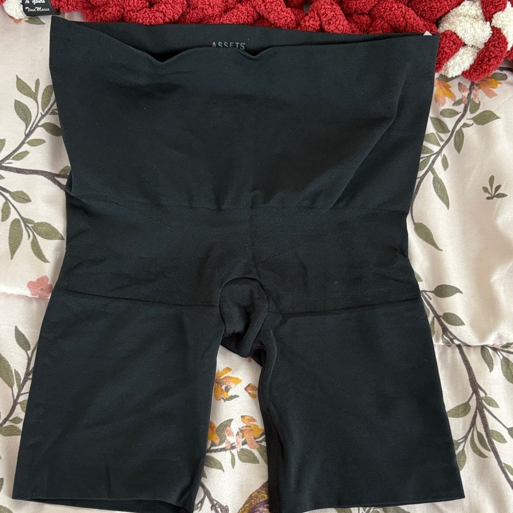 Assets By Spanx Black High-Waist Shaping Shorts